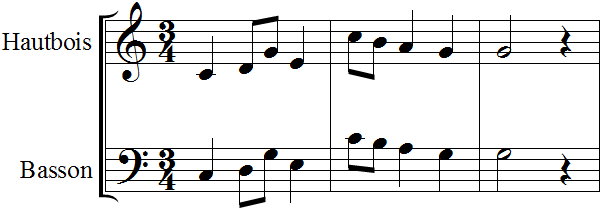 Octave, unisson, exemple2