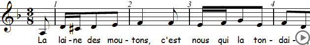 Exemple2 d'anacrouse. La laine des moutons.