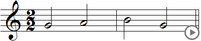 Exemple de lecture de rythme avec une mesure à 2/2